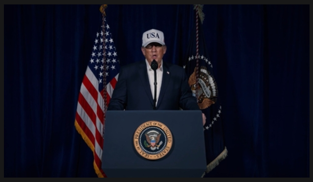 이란 공격 발표하는 트럼프